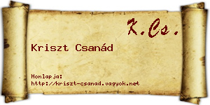 Kriszt Csanád névjegykártya